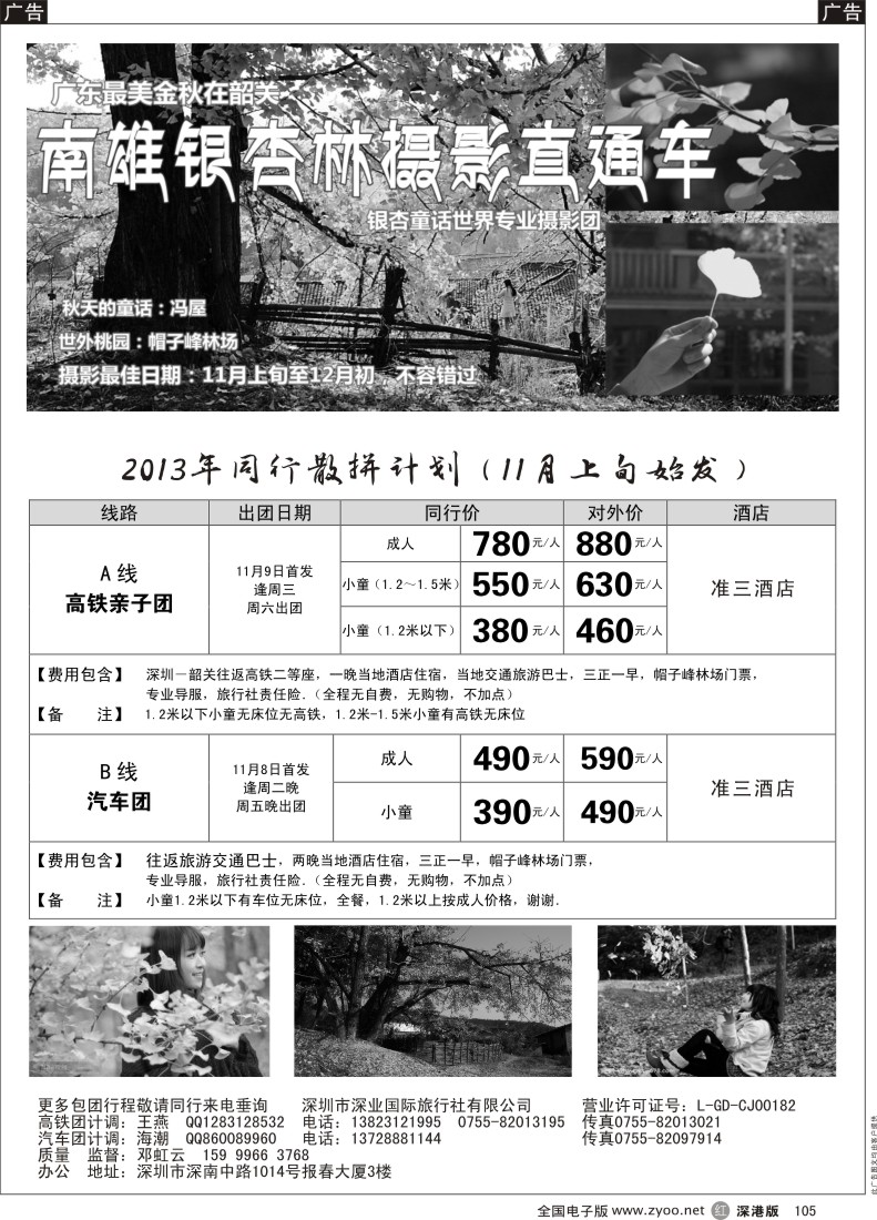 r黑105  金秋韶关-南雄银杏摄影直通车