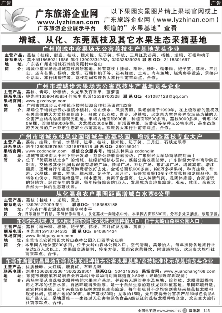 r黑145  从化、增城、东莞生态荔枝采摘龙头企  