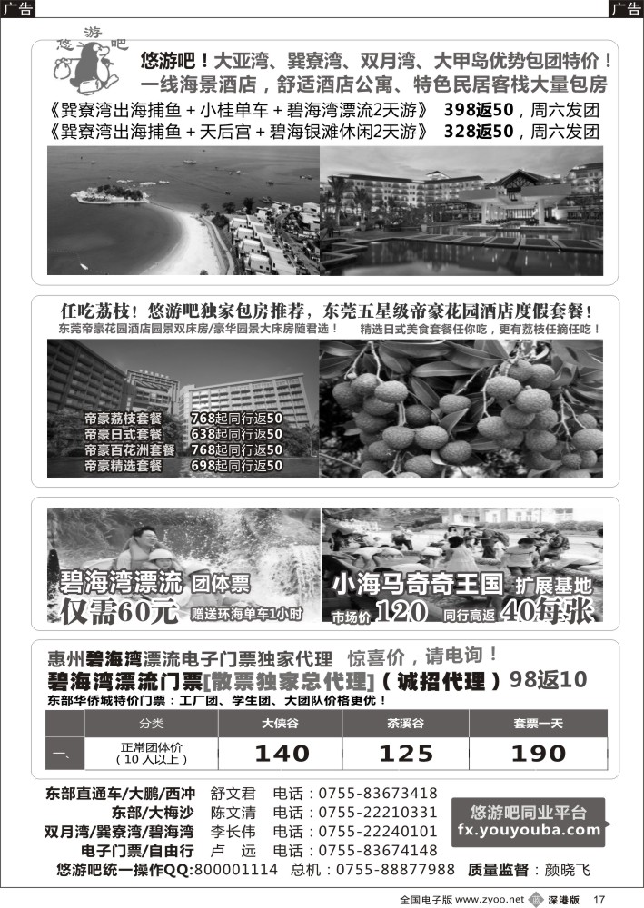 b017  （悠游吧）惠东巽寮湾特价团 电子门票更多优惠  