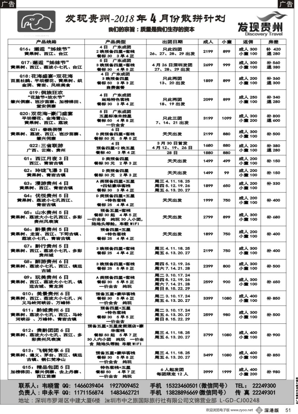 b黑051  发现贵州—4月计划
