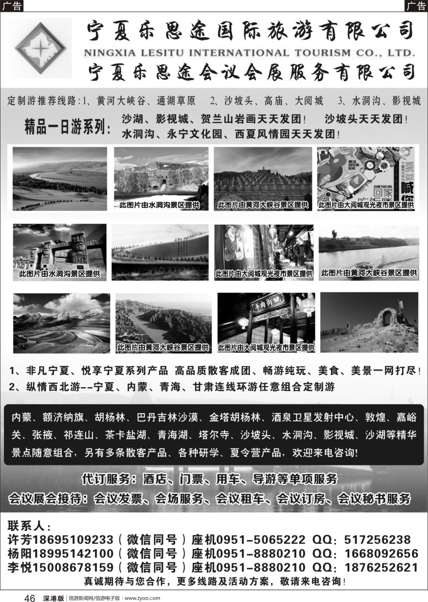r黑046  宁夏乐思途国际旅游有限公司