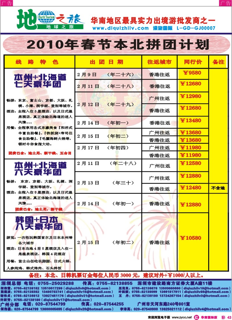红彩 43 地球之旅-日韩、越柬、海岛、非洲中东、澳新