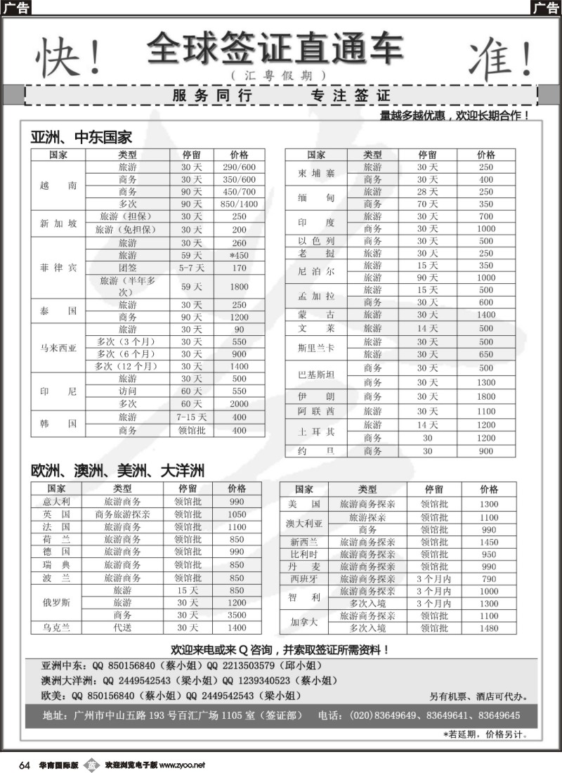 b064 全球签证直通车