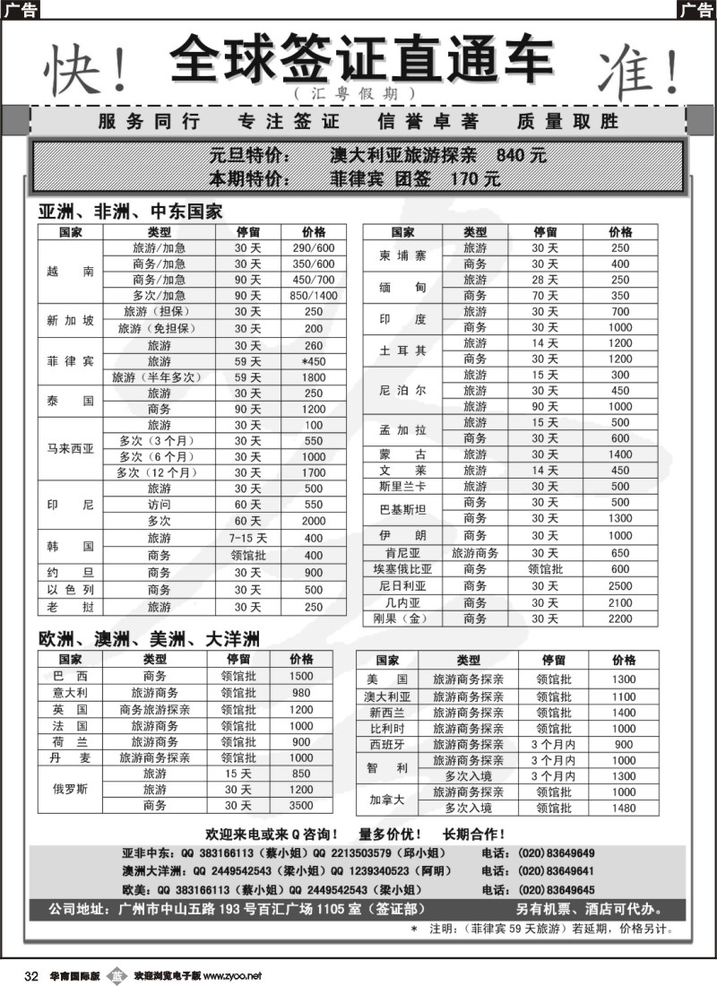 b032 全球签证直通车