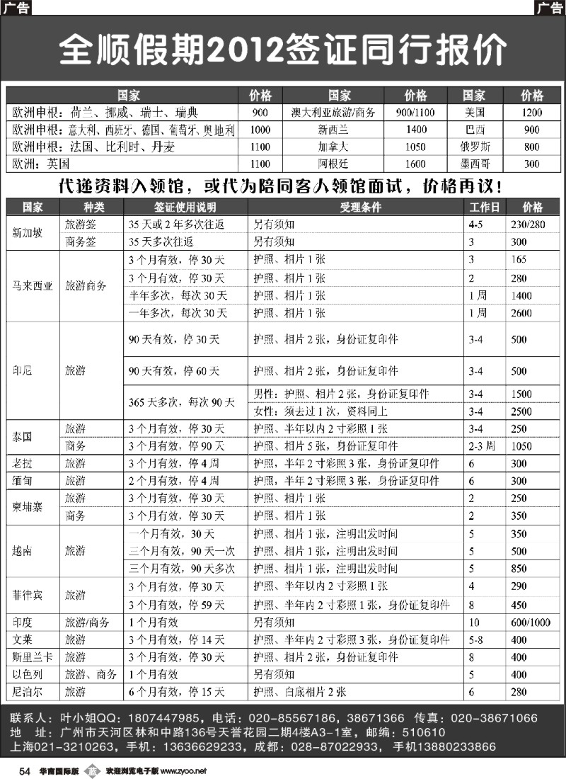 b054 全顺假期签证