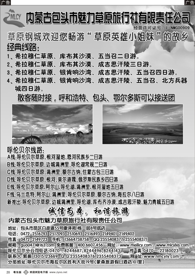 b20  包头市魅力草原旅行社有限责任公司