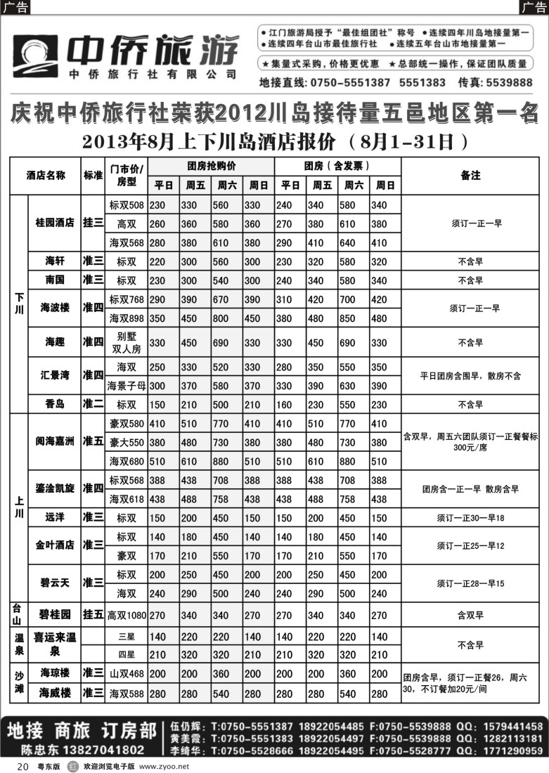 r20  8月游川岛，找中侨