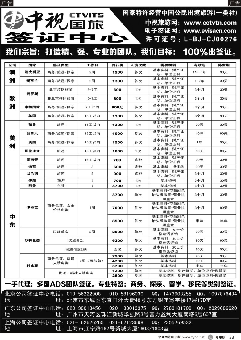 r黑33  中视国旅签证中心