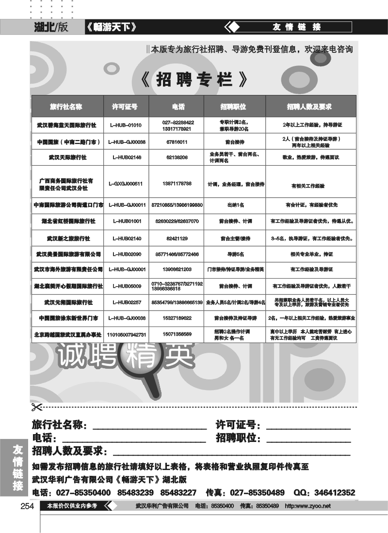 254旅行社招聘