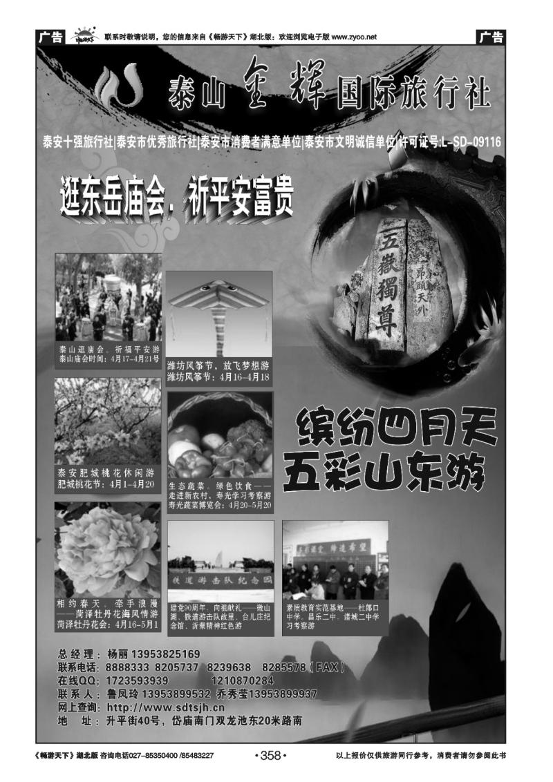 358泰山金辉国际旅行社