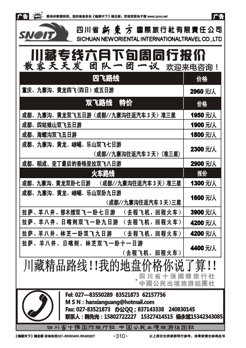 310四川省新东方国际旅行社有限责任公司