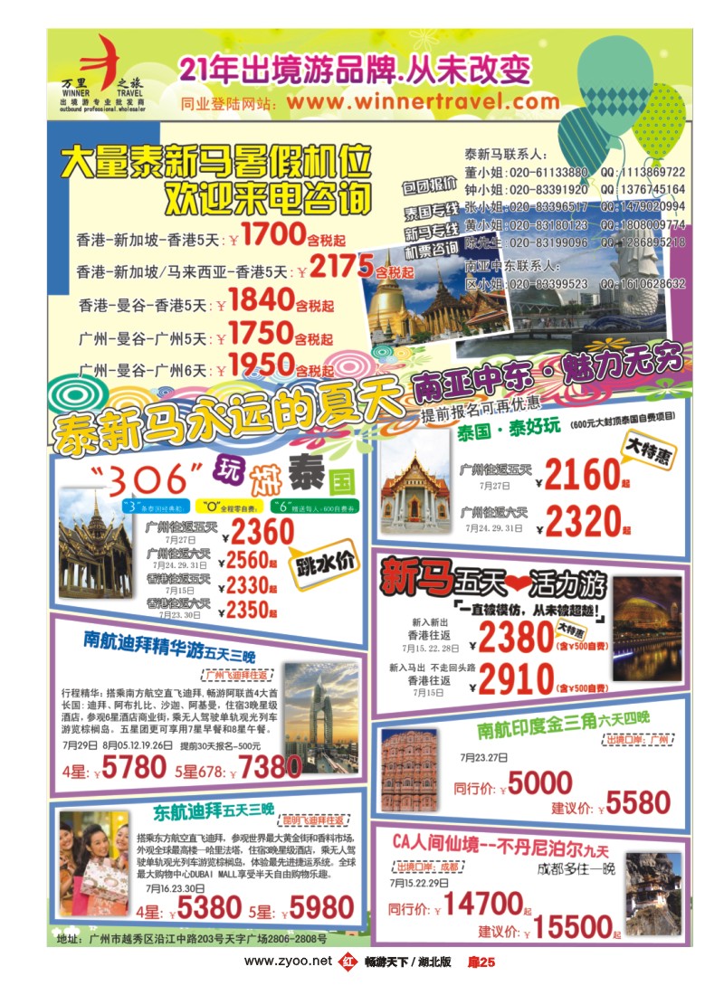 扉25万里之旅——东南亚／南亚中东7-8月同业计划