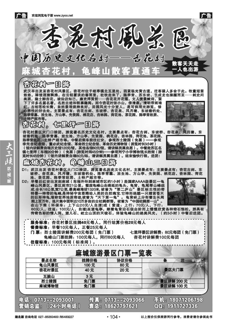 B104中国著名历史文化名村----麻城杏花村