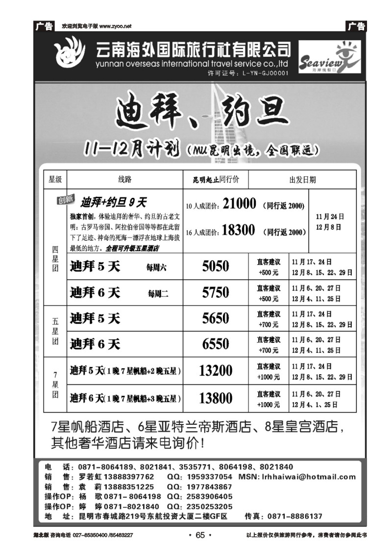 r065云南海外国际旅行社有限公司-迪拜、尼泊尔计划