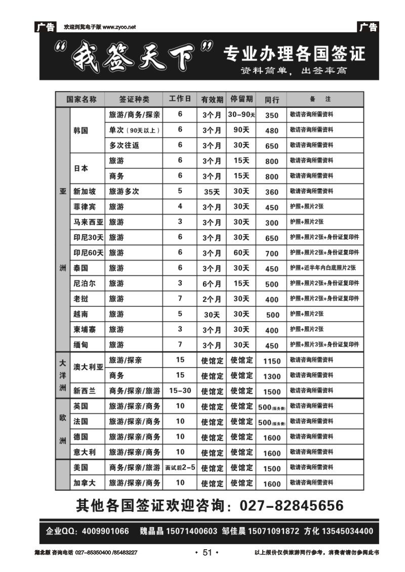 r051“我签天下”专业代办各国签证