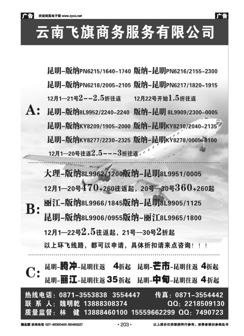 r203昆明飞旗商务服务有限公司
