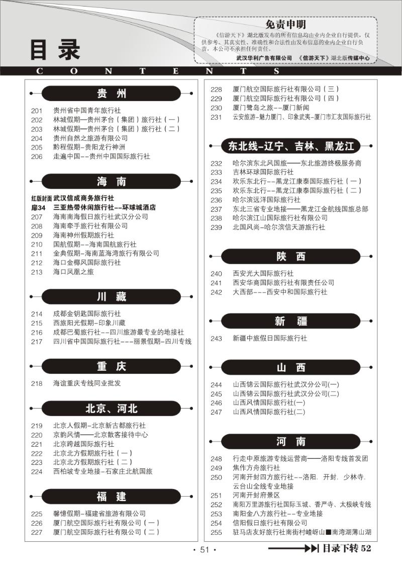 r51《信游天下》湖北版目录