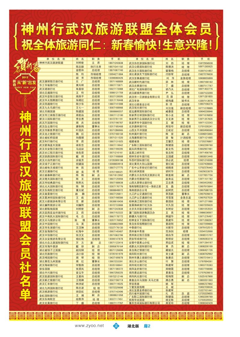 b002扉：神州行武汉联盟向全国同行们拜年