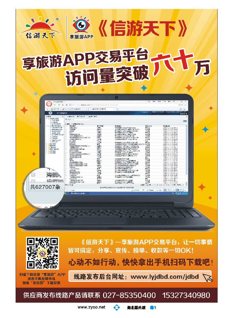 546ZTS0090《信游天下》享旅游APP交易平台访问量突破六十万