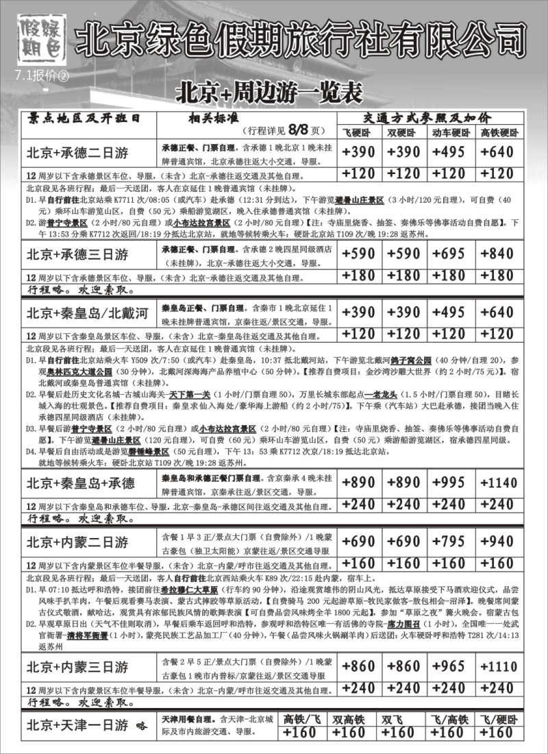 c19 北京绿色假期旅行社有限公司
