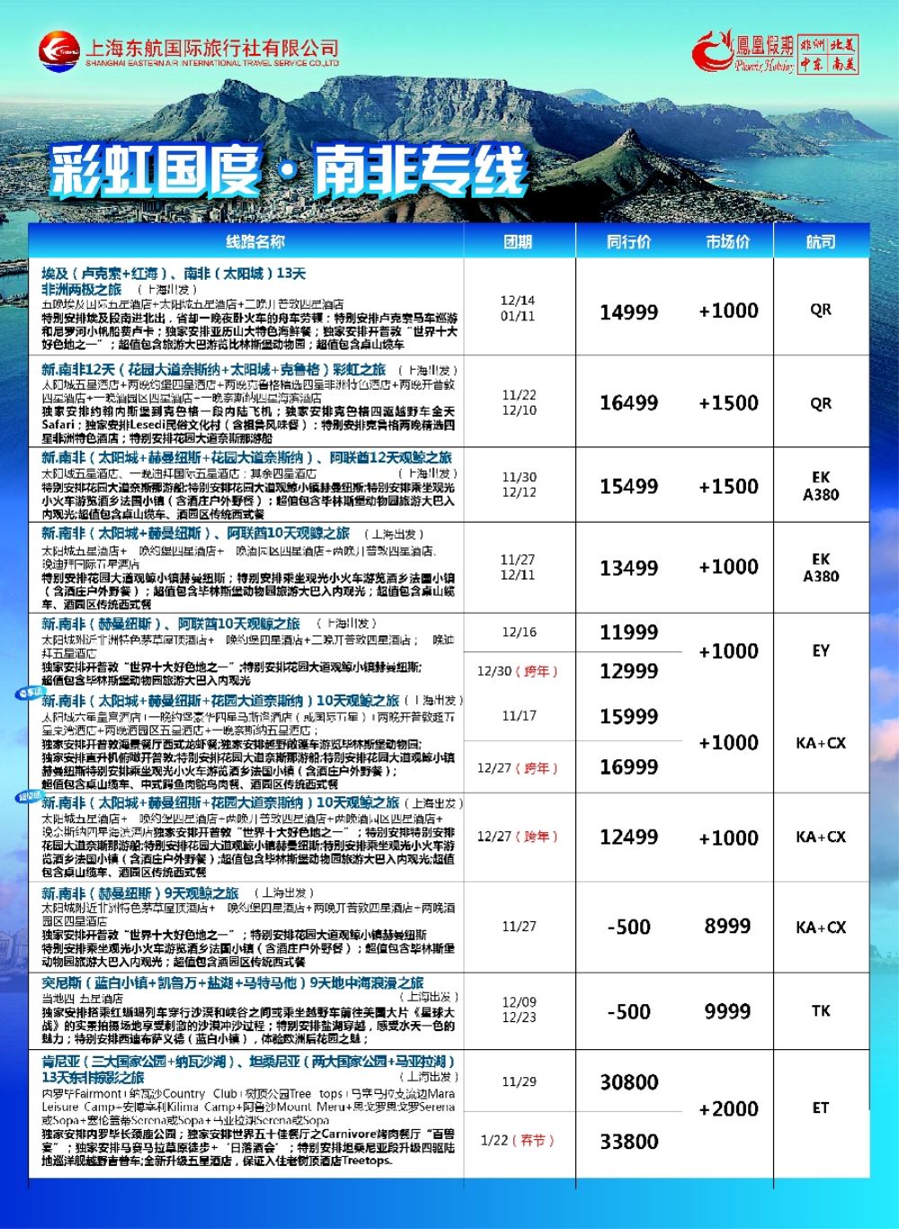 6凤凰假期-非洲。中东。美洲