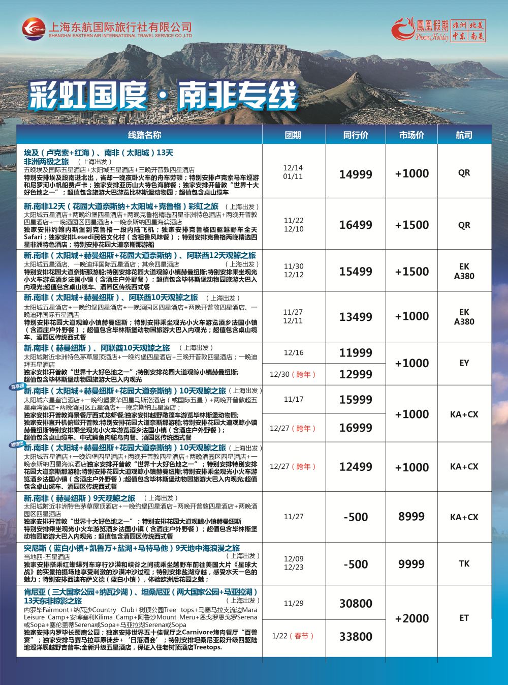 6凤凰假期-非洲。中东。美洲