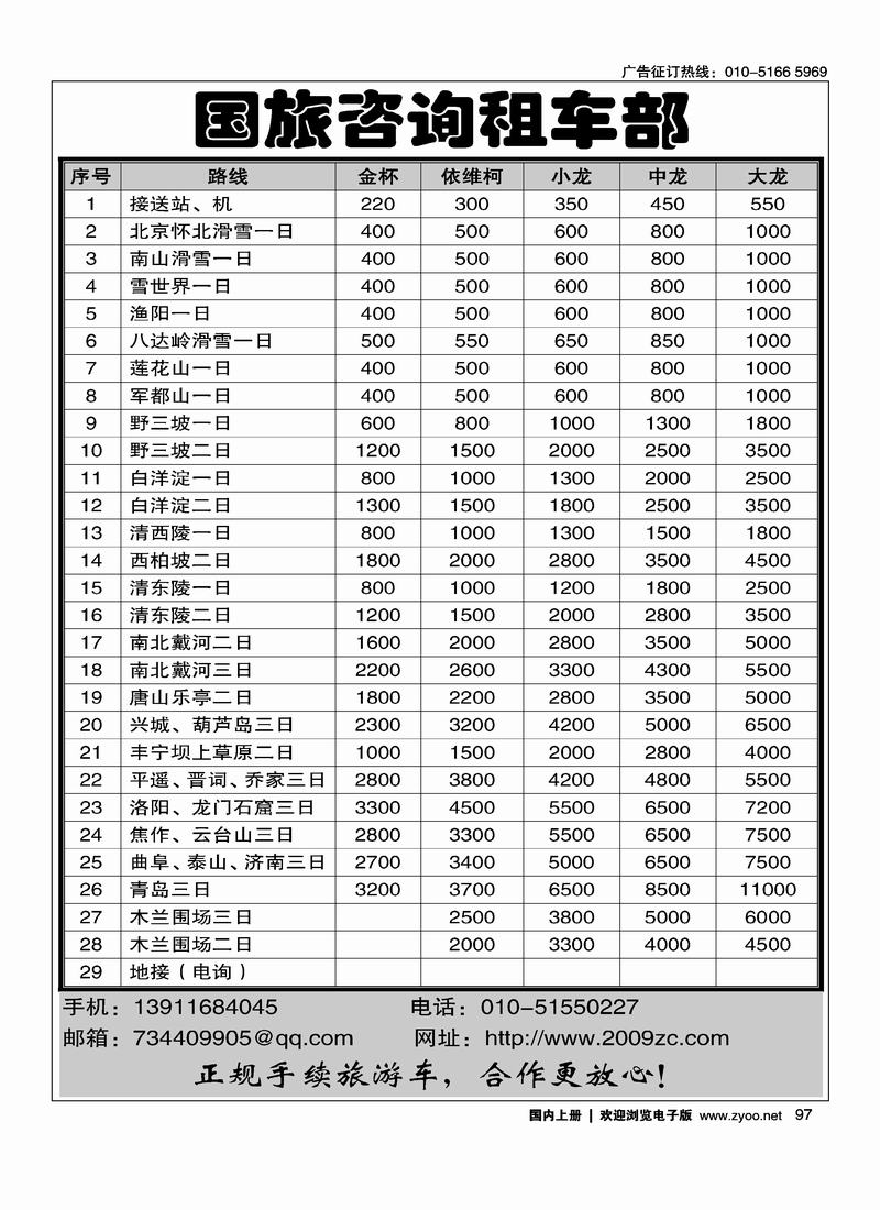 国旅咨询租车部97