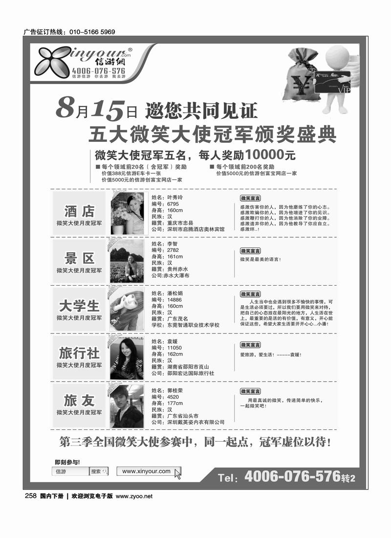 信游网·五大微笑大使冠军颁奖