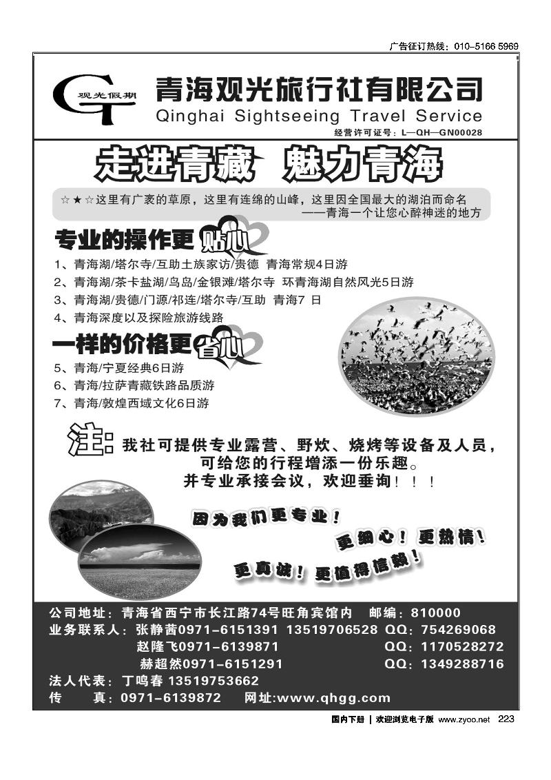 223青海观光旅行社有限公司