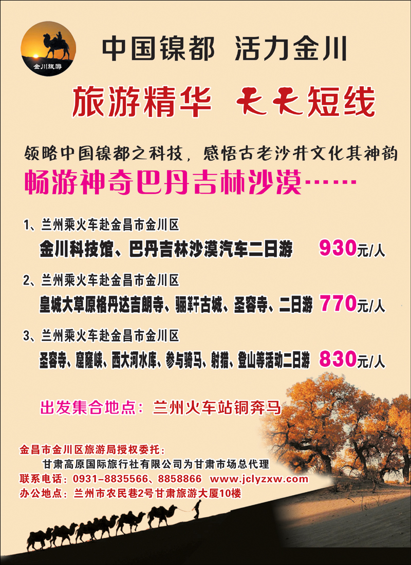 彩20甘肃高原国际旅行社有限公司