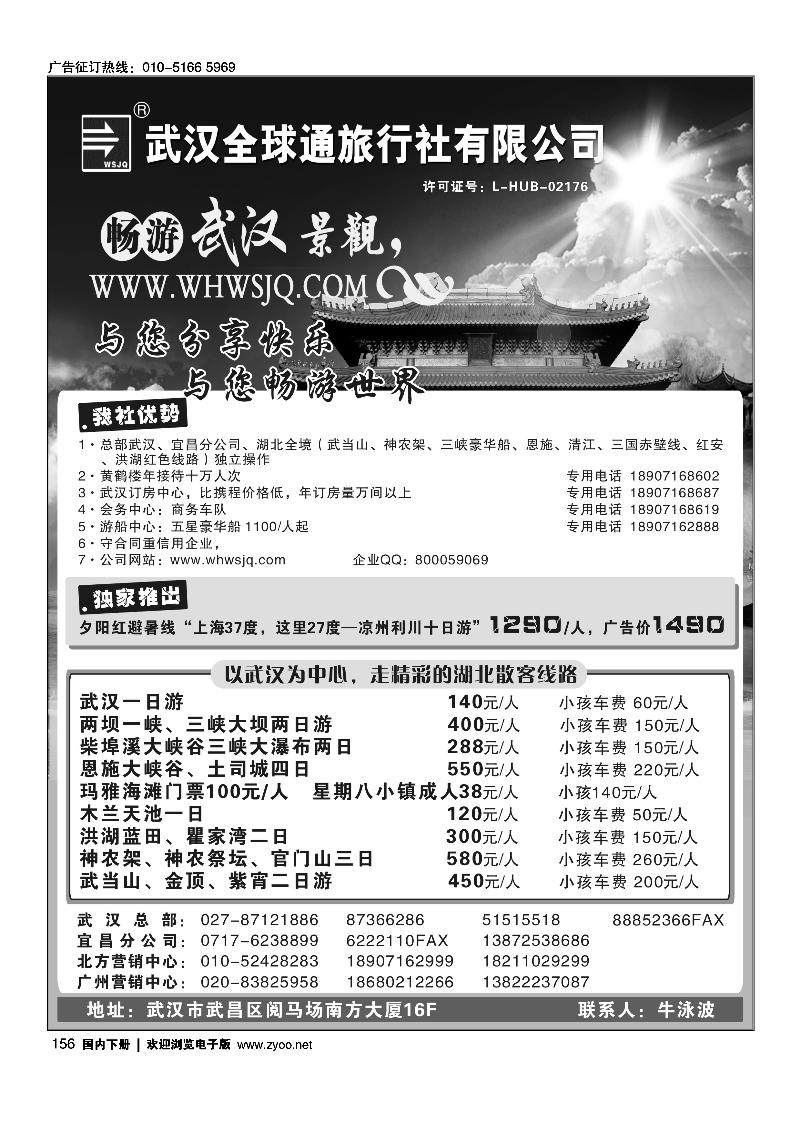 156武汉全球通旅行社有限公司