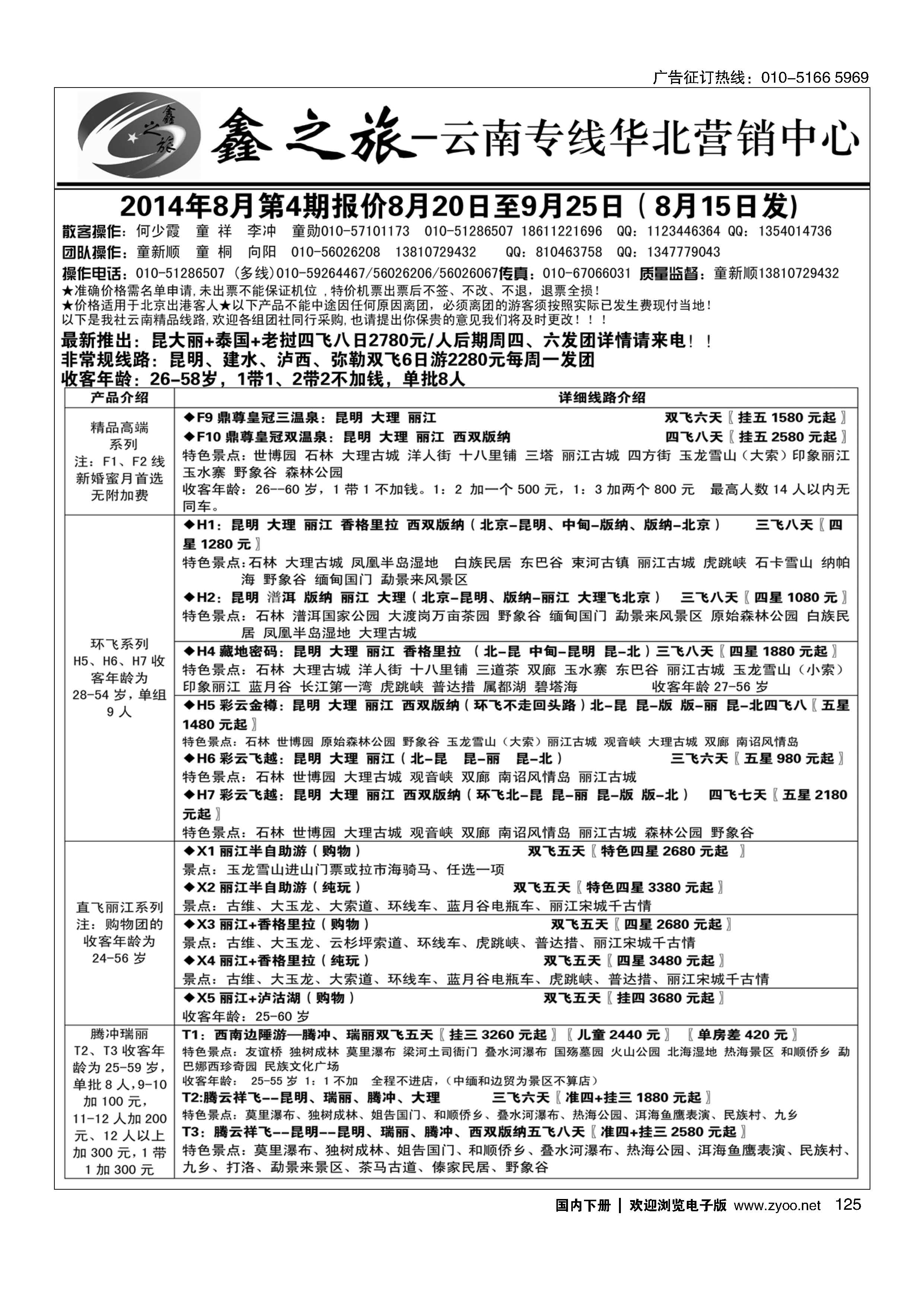 125鑫之旅？云南专线