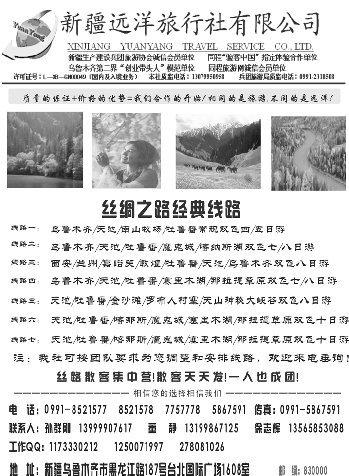 B-P89新疆远洋旅行社东北、山西、河南、河北
