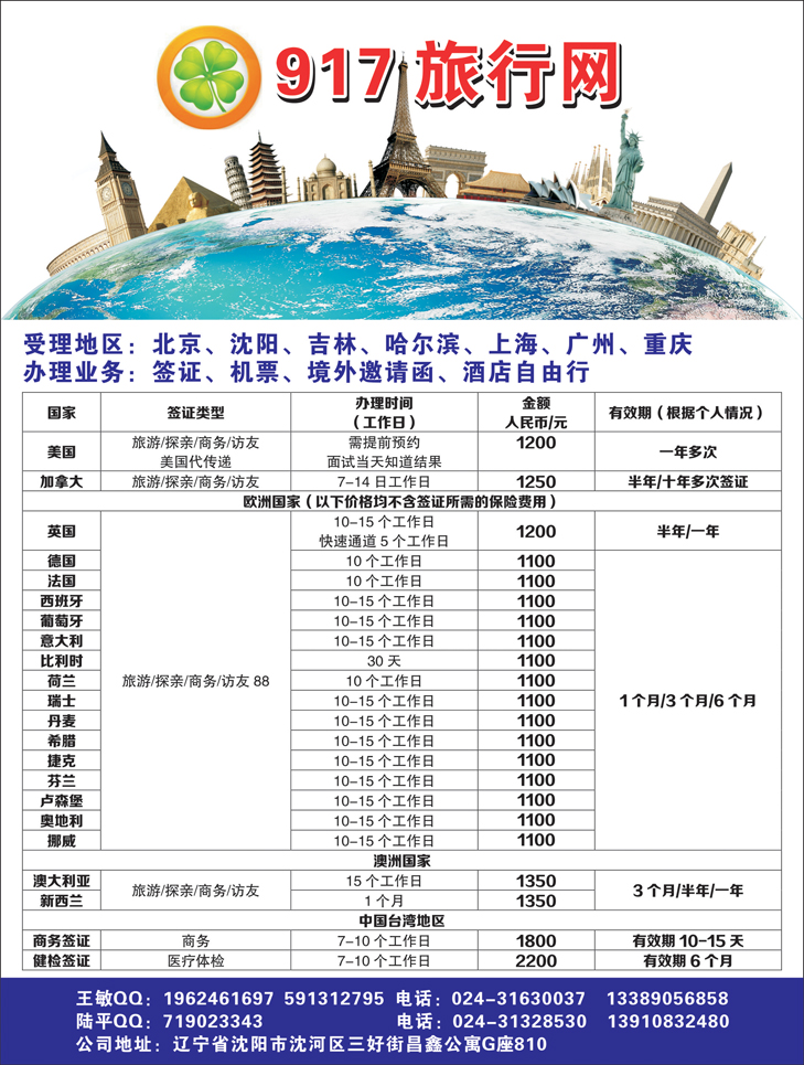 A-l黑37出国签证-辽宁国际商务旅行社