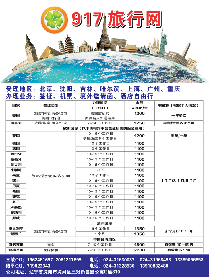 B黑55出国签证-辽宁国际商务旅行社