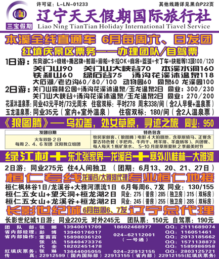 三宝假期（辽宁天天假期国际旅行社）侧条