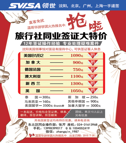 B侧条SVISA  领世签证服务中心