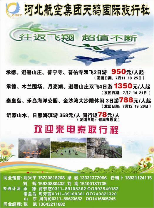 河北航空集团天鹅国际旅行社国内333