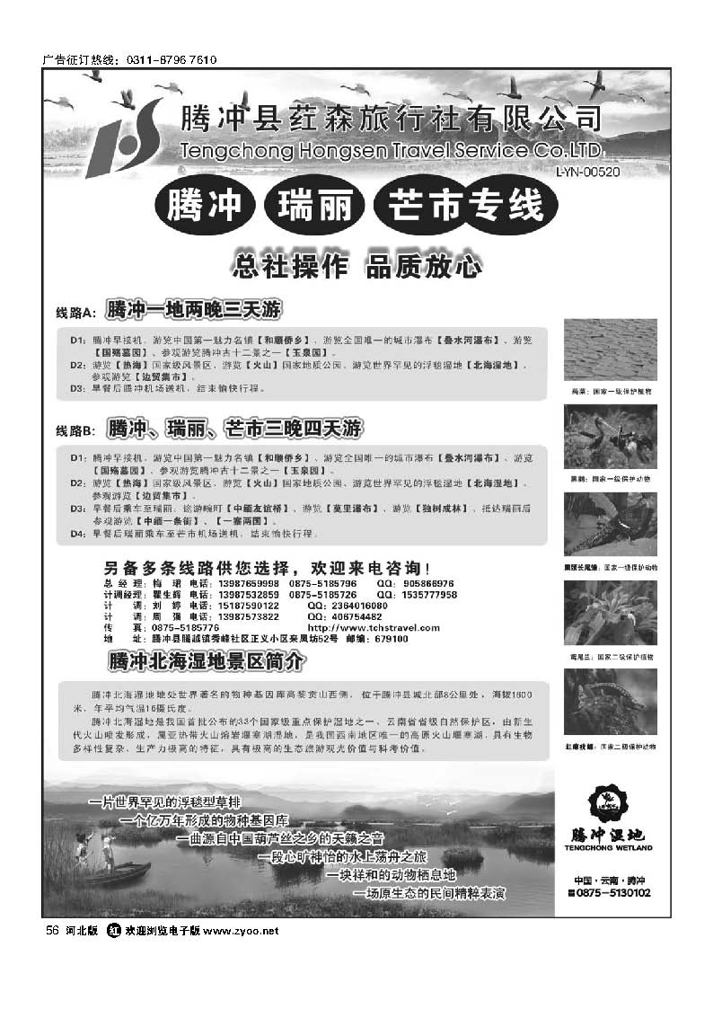 56 云南腾冲荭森旅行社-腾冲、瑞丽、芒市专线