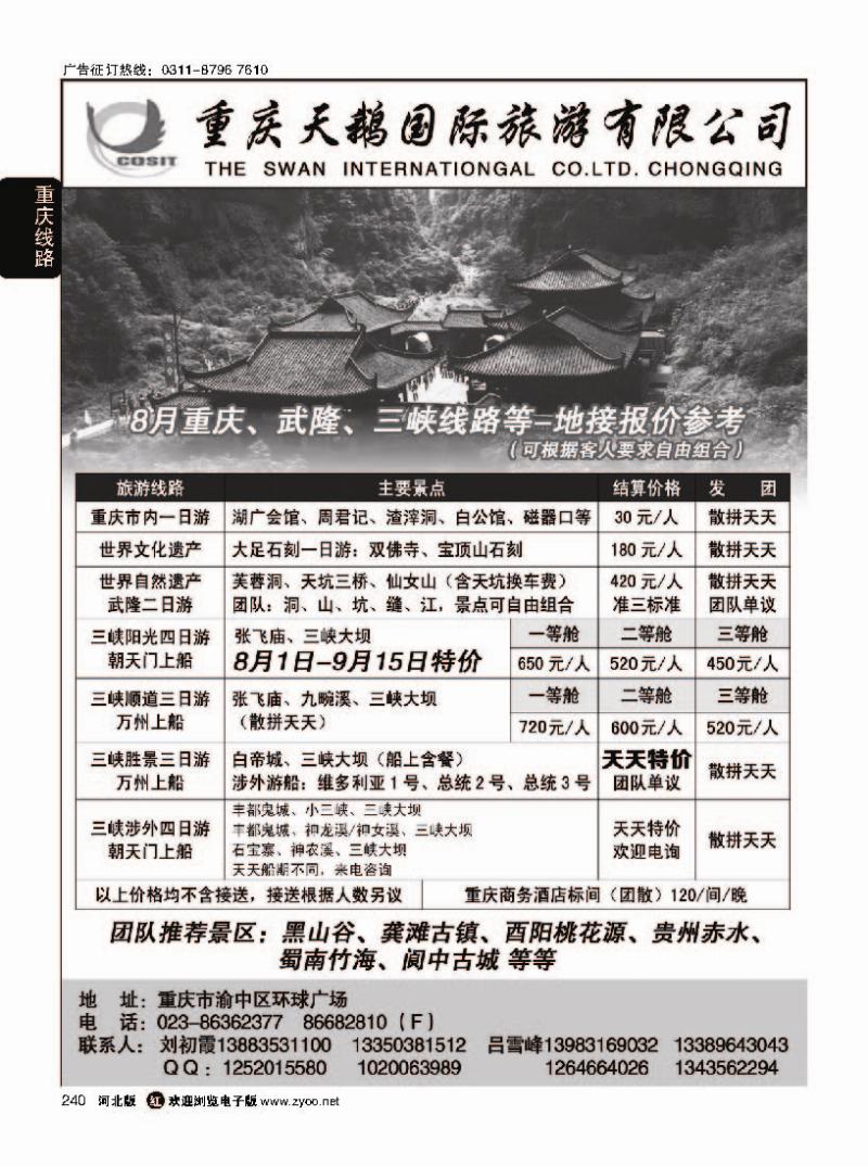 240 重庆天鹅国际旅游有限公司