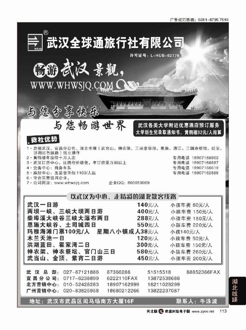 113 武汉全球通旅行社有限公司