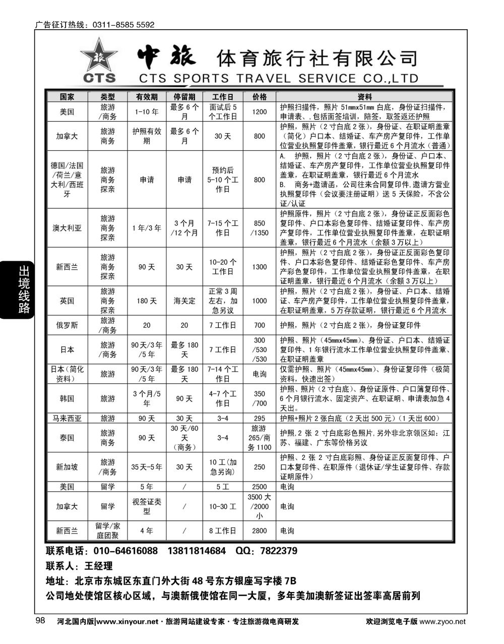 98 中旅签证