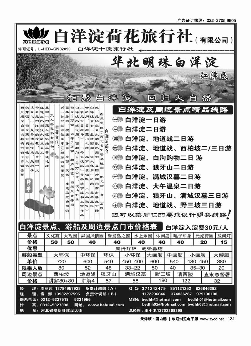 白洋淀荷花旅行社