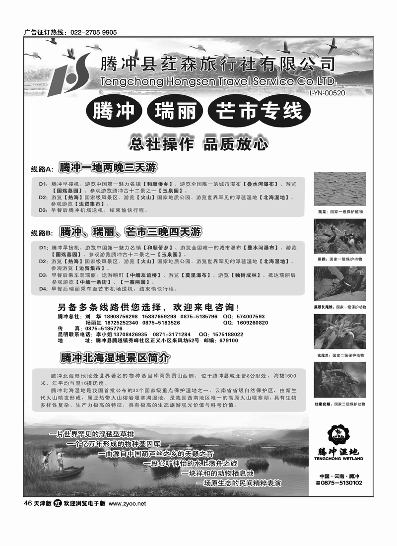 云南腾冲荭森旅行社·腾冲·瑞丽·芒市专线