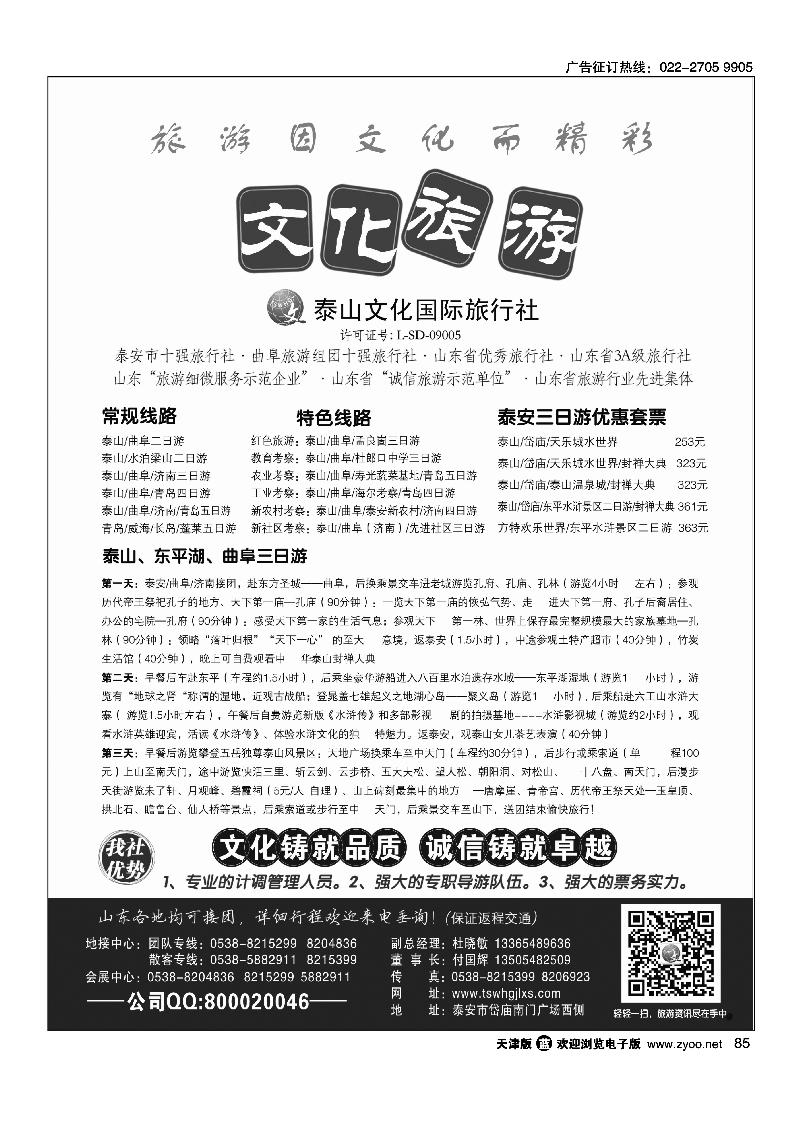 85泰山文化国际旅行社
