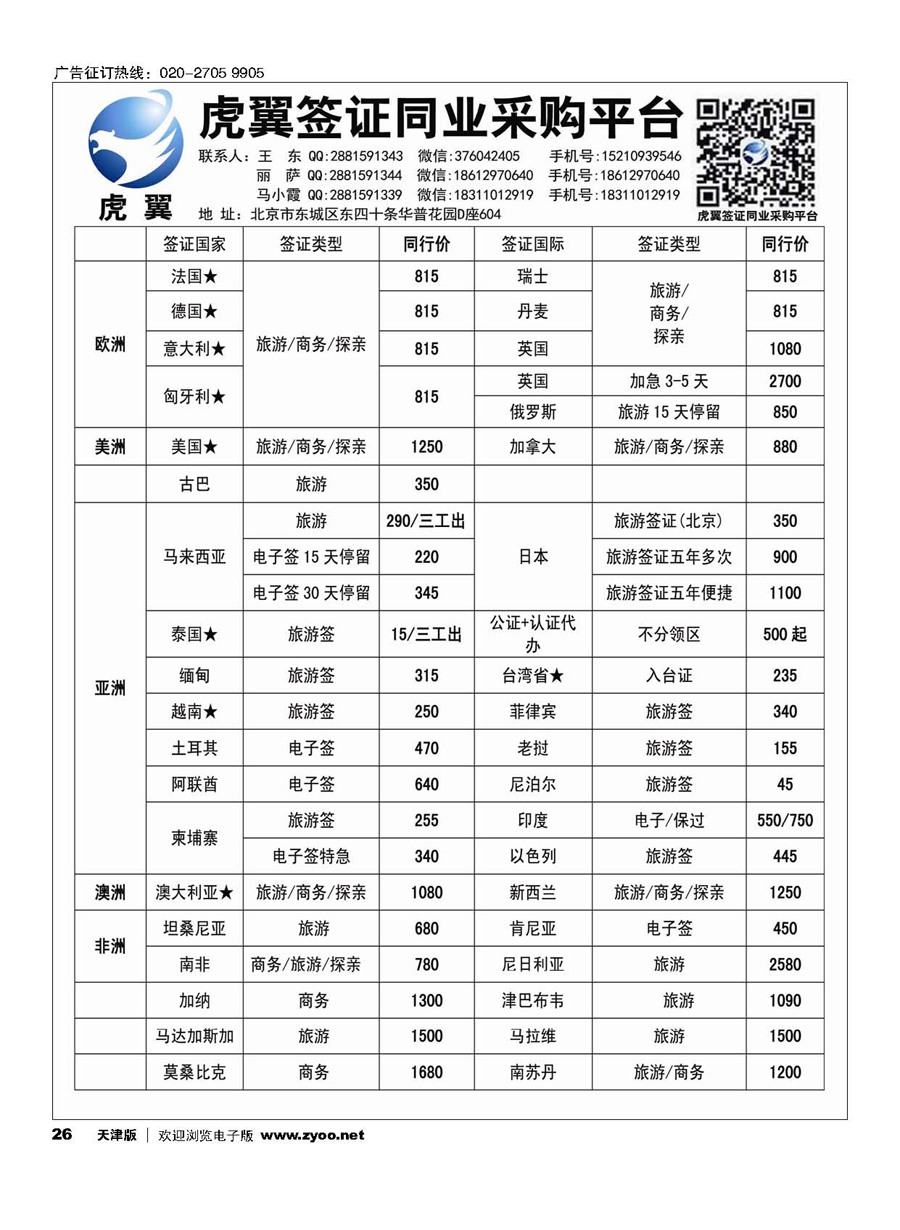 26虎翼签证同业采购平台