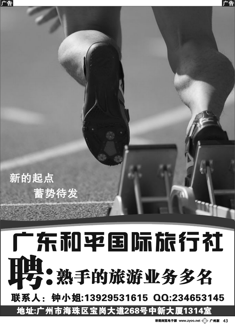 b043 广东和平国际旅行社-招聘