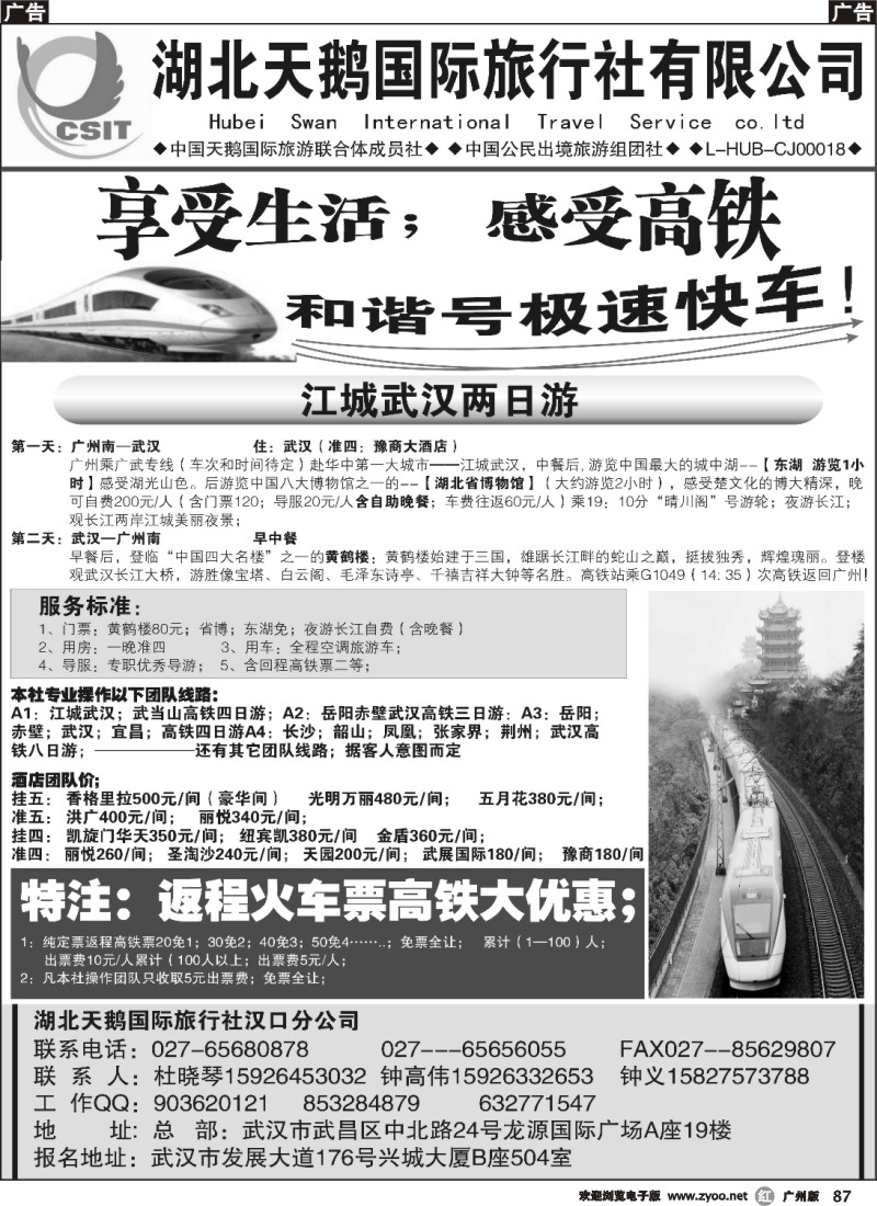 r087 湖北天鹅国际旅行社有限公司