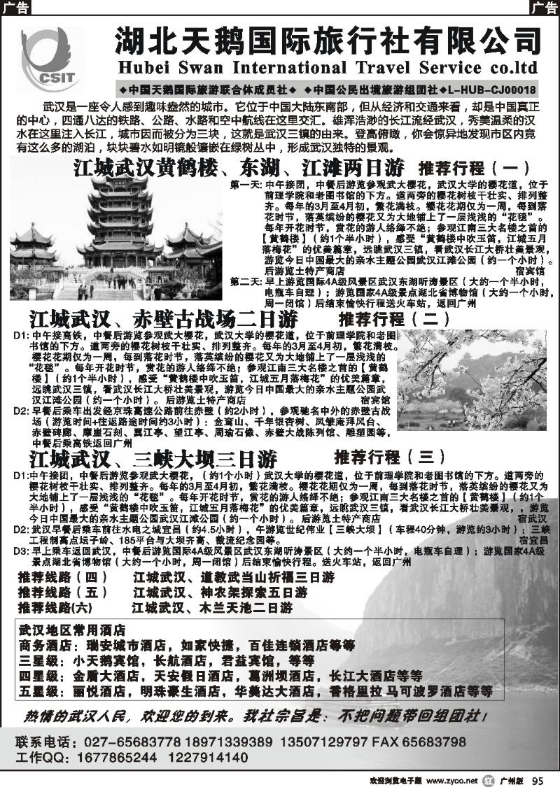 r095 湖北天鹅国际旅行社有限公司
