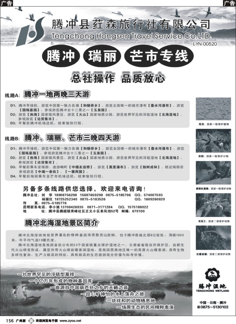 b156 云南腾冲荭森旅行社有限公司
